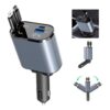 Super Fast Charging 4 in 1 Retractable Car Charger 180 Adjustable USB Car Charger Adapter With Display
