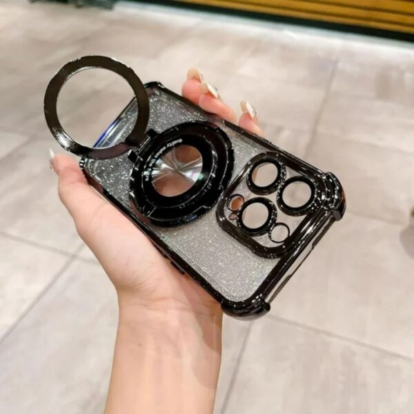 Clear Magnetic Phone Case for iPhone 15, 15 Pro, and 15 Pro Max with Four-Corner Protection.
