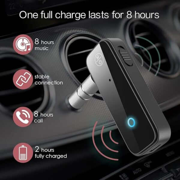 New Design 5.0 Bluetooth Car Receiver & Transmitter – Wireless 3.5mm AUX Adapter.