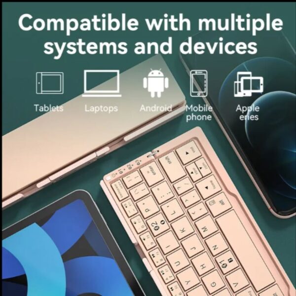 Wireless Folding Keyboard: 3-in-1 for iPhone, iPad & Tablets