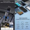 Super Fast Charging 4 in 1 Retractable Car Charger 180 Adjustable USB Car Charger Adapter With Display