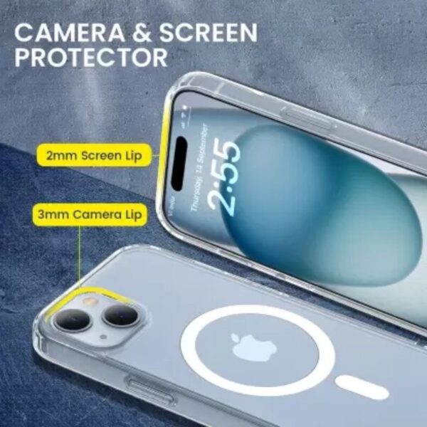 Acrylic Magnetic TPU Phone Case for iPhone 15, 15 Pro, & 15 Pro Max, Wireless Charging