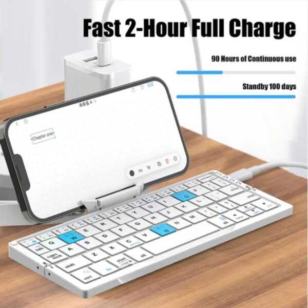 Wireless Folding Keyboard: 3-in-1 for iPhone, iPad & Tablets