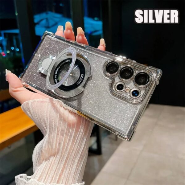 Clear Magnetic Phone Case with Four-Corner Protection for Samsung Galaxy S24 Series