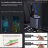 Super Fast Charging 4 in 1 Retractable Car Charger 180 Adjustable USB Car Charger Adapter With Display