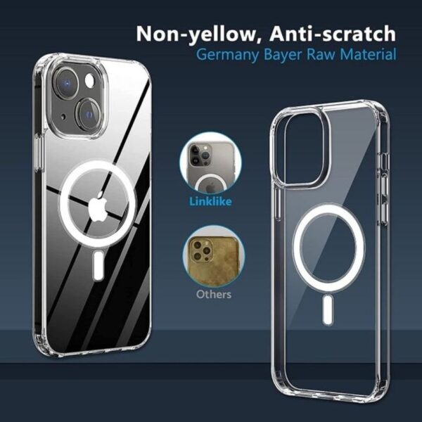 Acrylic Magnetic TPU Phone Case for iPhone 15, 15 Pro, & 15 Pro Max, Wireless Charging