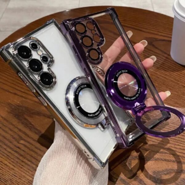 Clear Magnetic Phone Case with Four-Corner Protection for Samsung Galaxy S24 Series