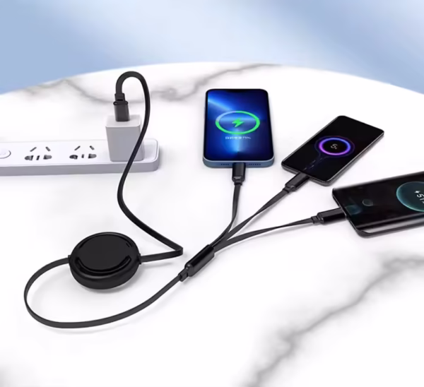 Universal Retractable 3 in 1 Type C Fast Charging USB Cable Data Cable Flexible Data Cable for Phone/Type C/Android